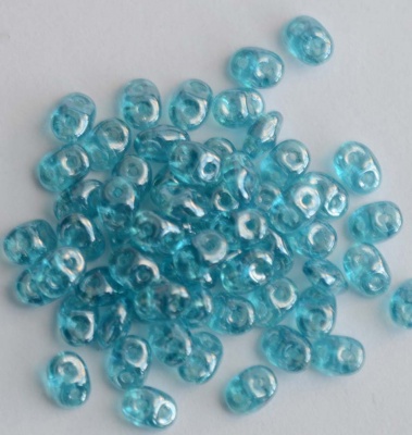 Superduo Blue Aquamarine Tr Shimmer Miniduo 60020-14400 Czech Beads x 10g